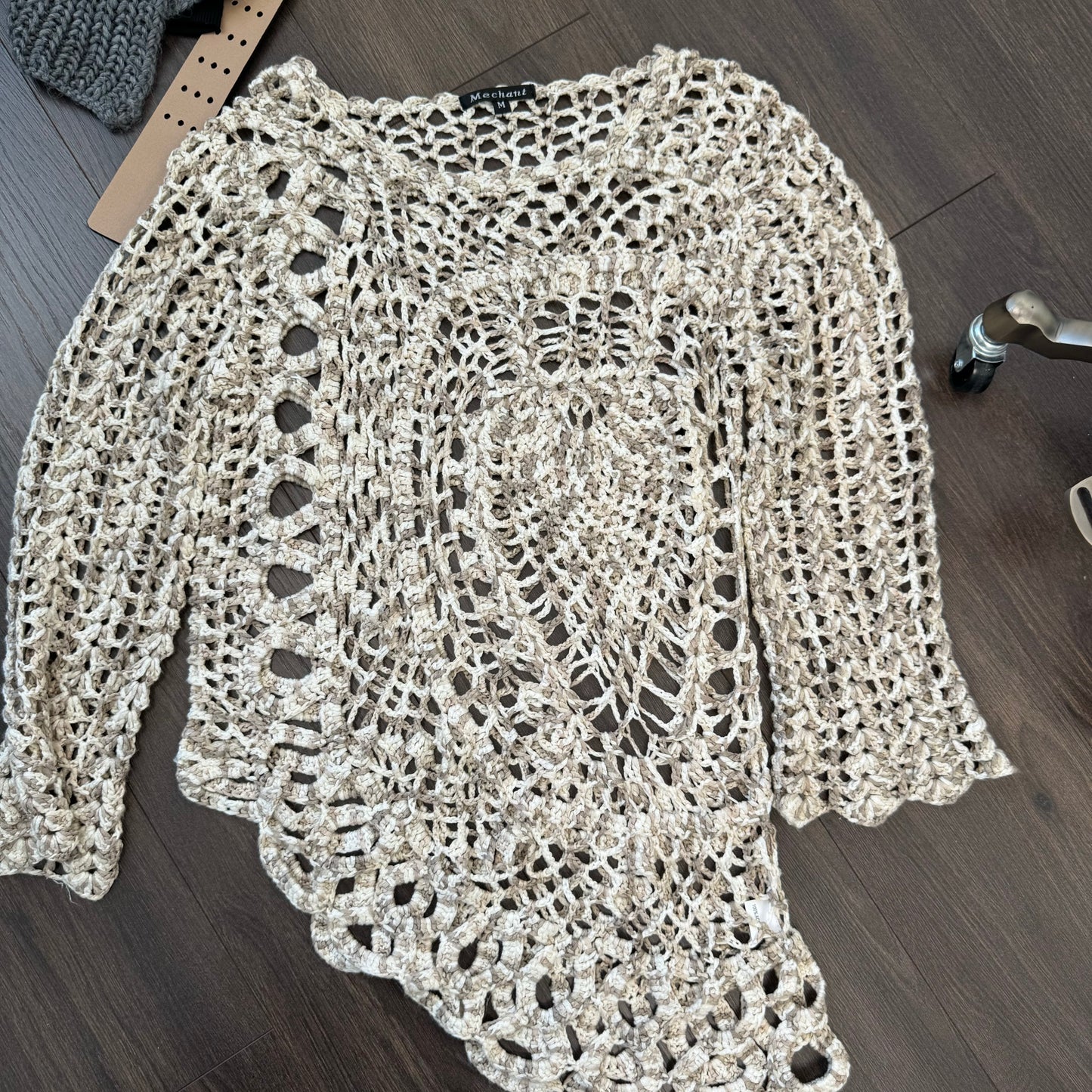 Crochet Handmade Soft Knit Asymmetric Sweater