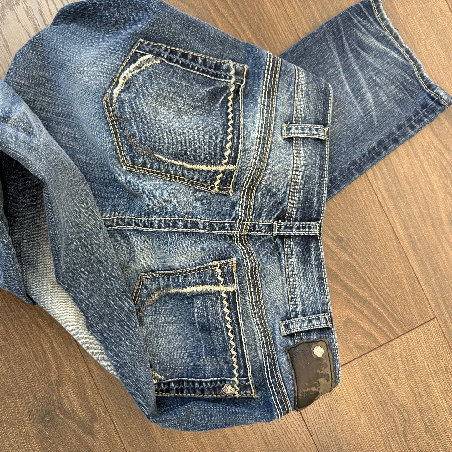 Silver Y2K Low Rise Slim Cut Jeans