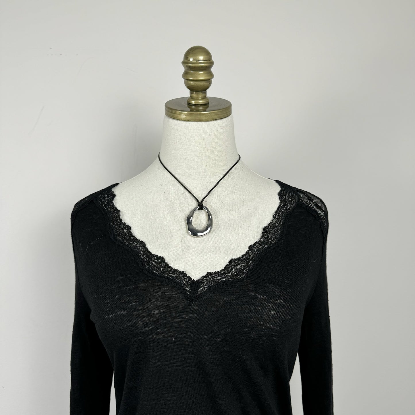 Off The Shoulder Lace Trim Sweater