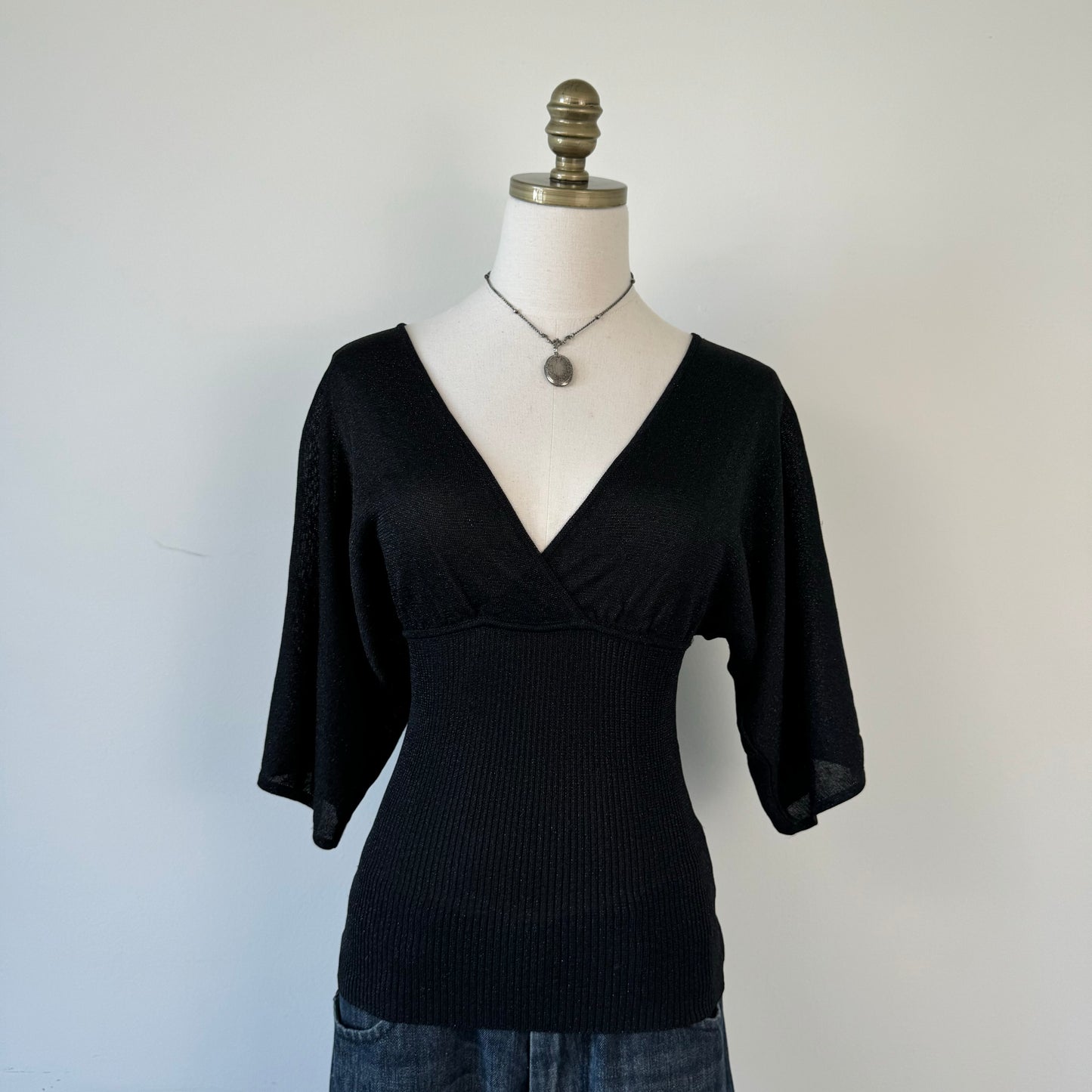 Y2K Black Knit Top