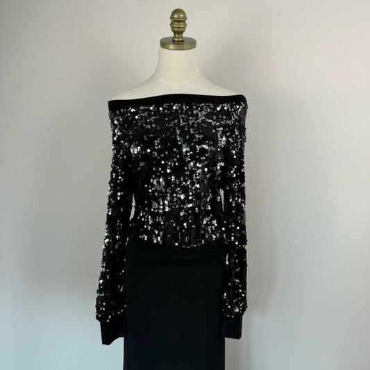 Off The Shoulder Sequin Top