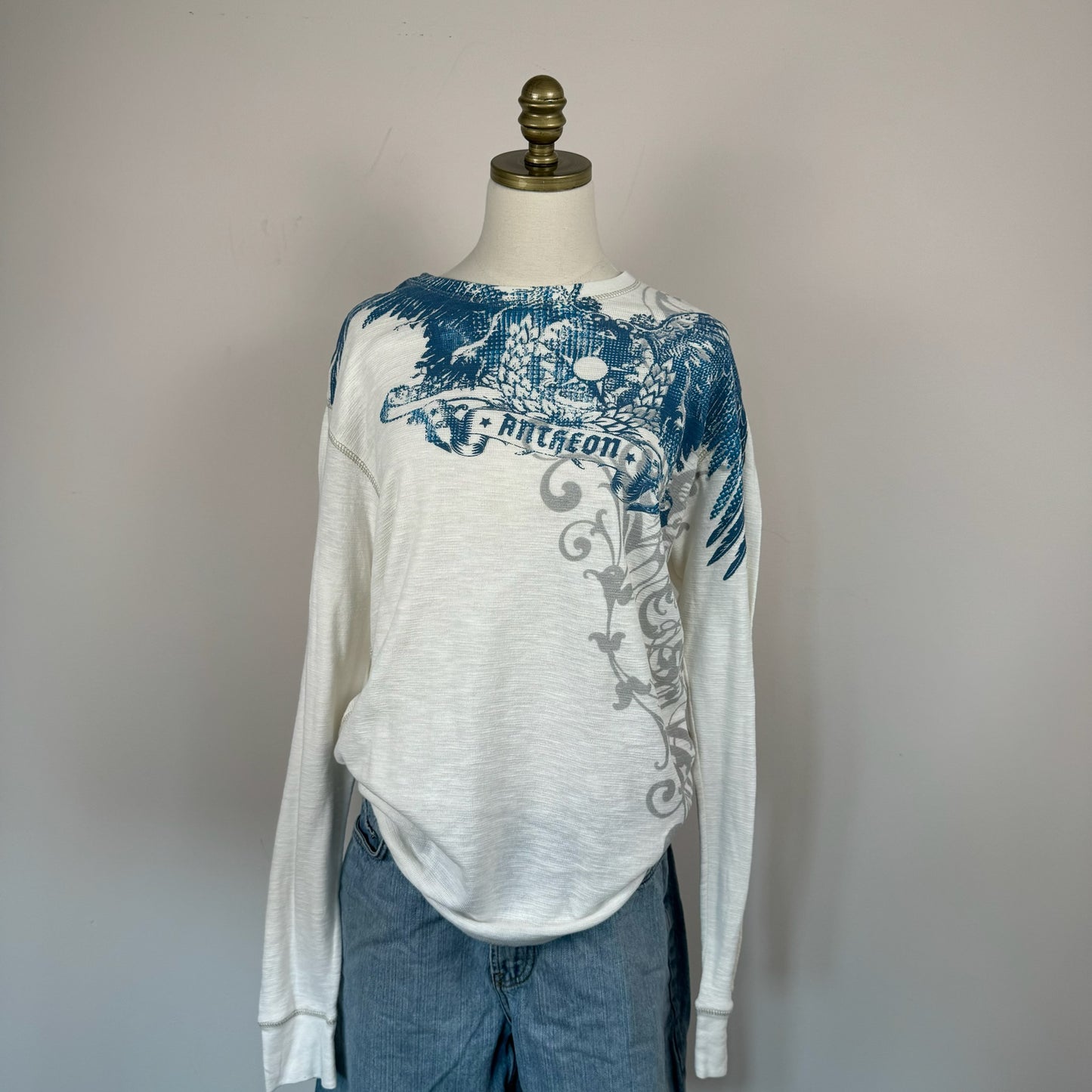 Y2K Grunge Oversized Waffle Knit Top
