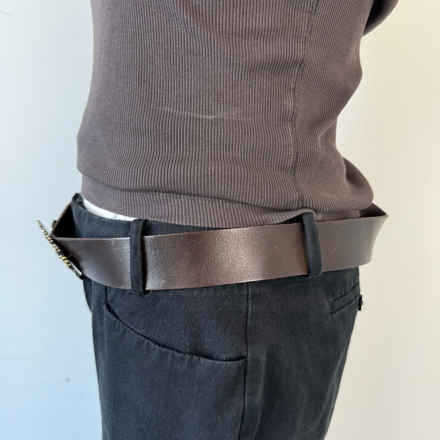 Vintage Boho Antique Buckle Leather Belt