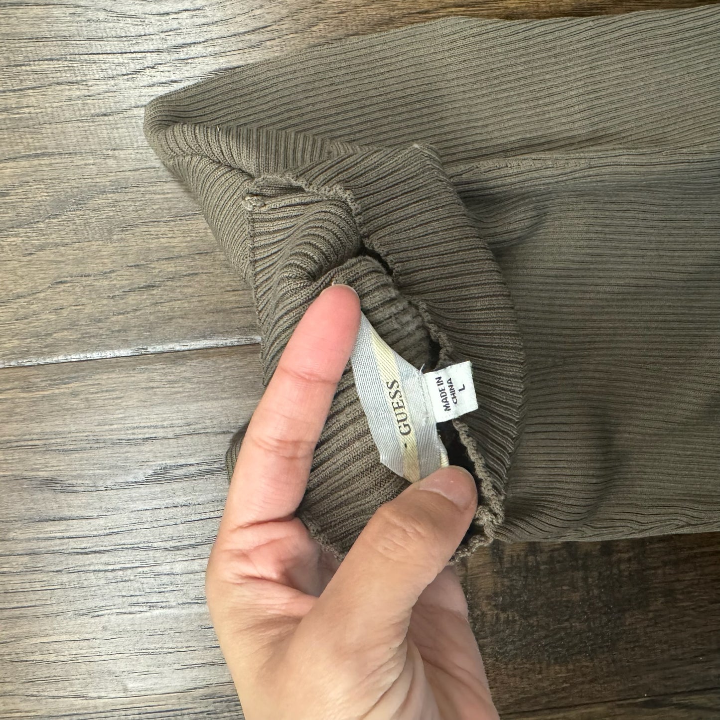 Mock Neck Fitted Ribbed Knit Top