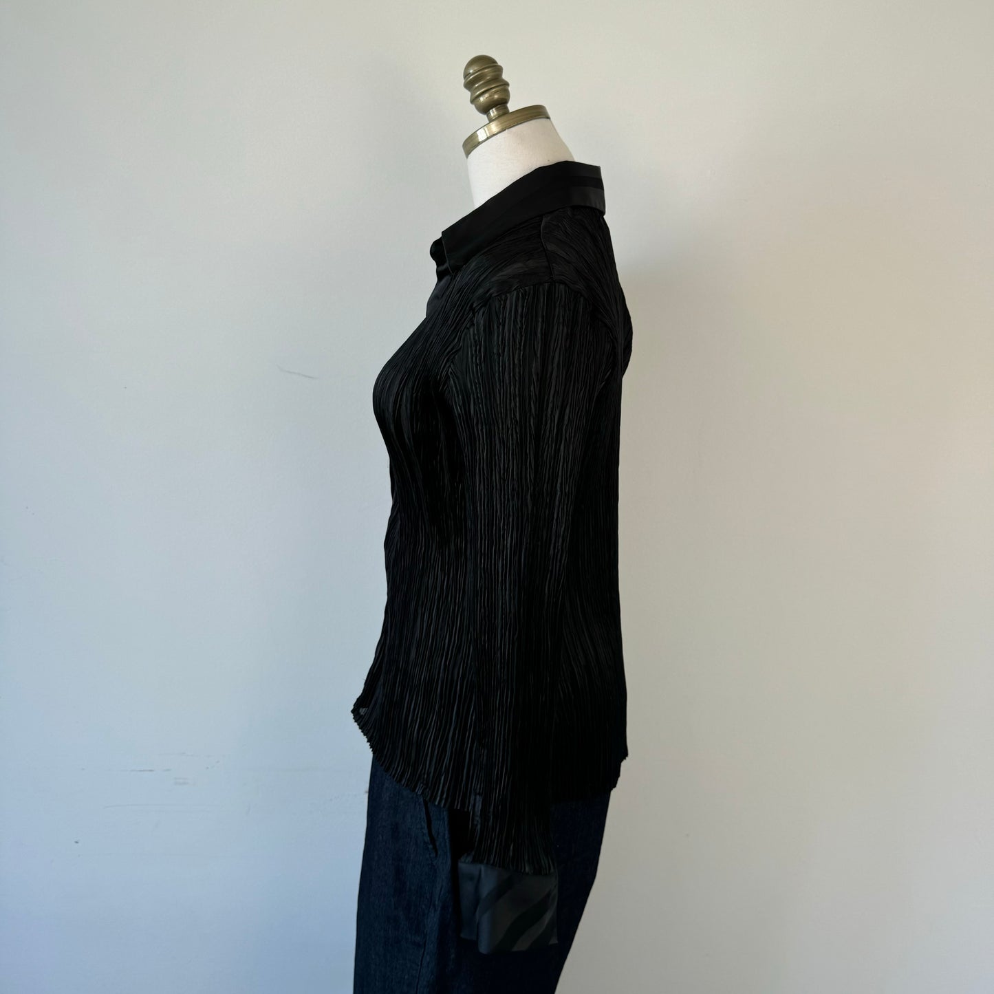 Vintage Pleated Button Up Shirt
