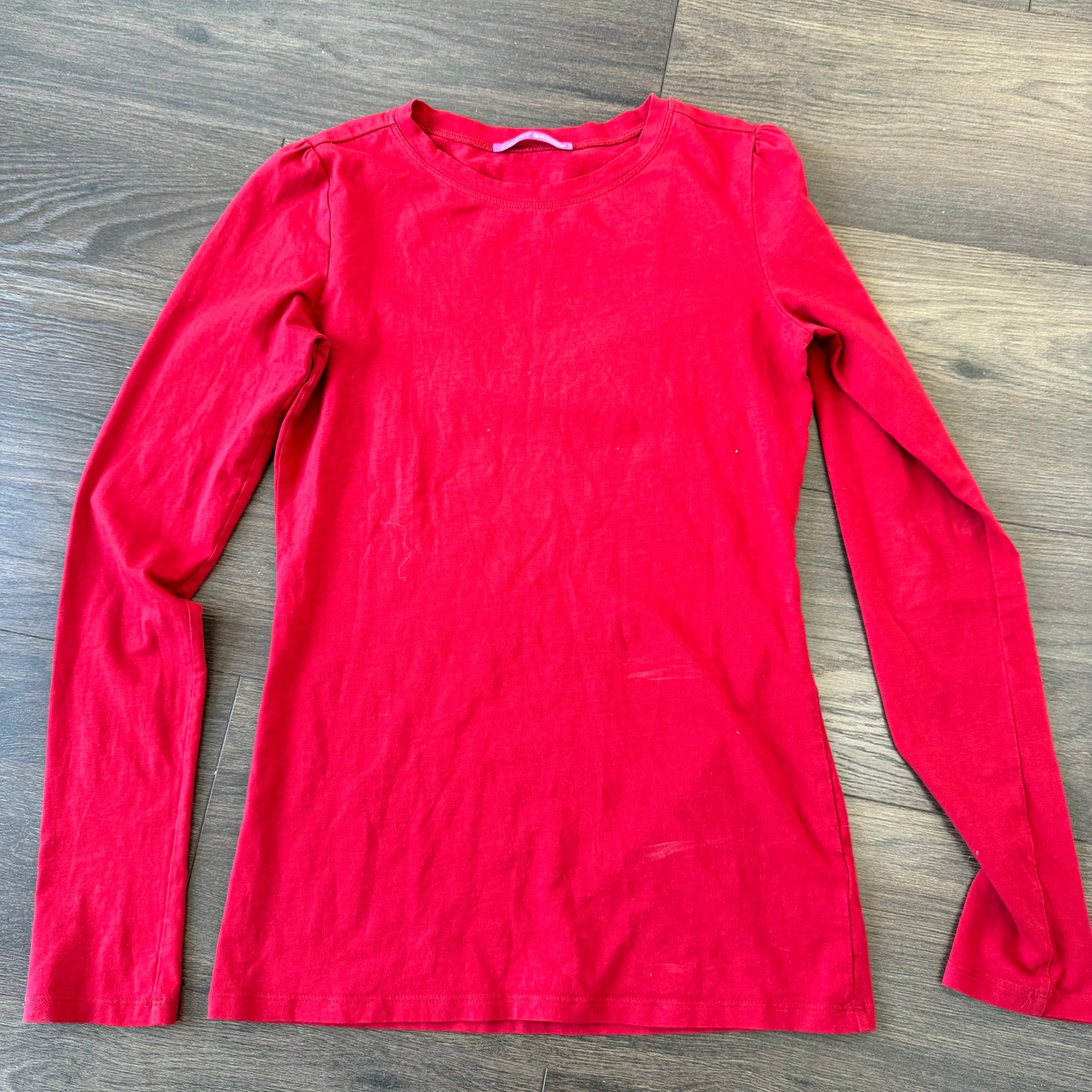 Fitted Red Long Sleeve Top