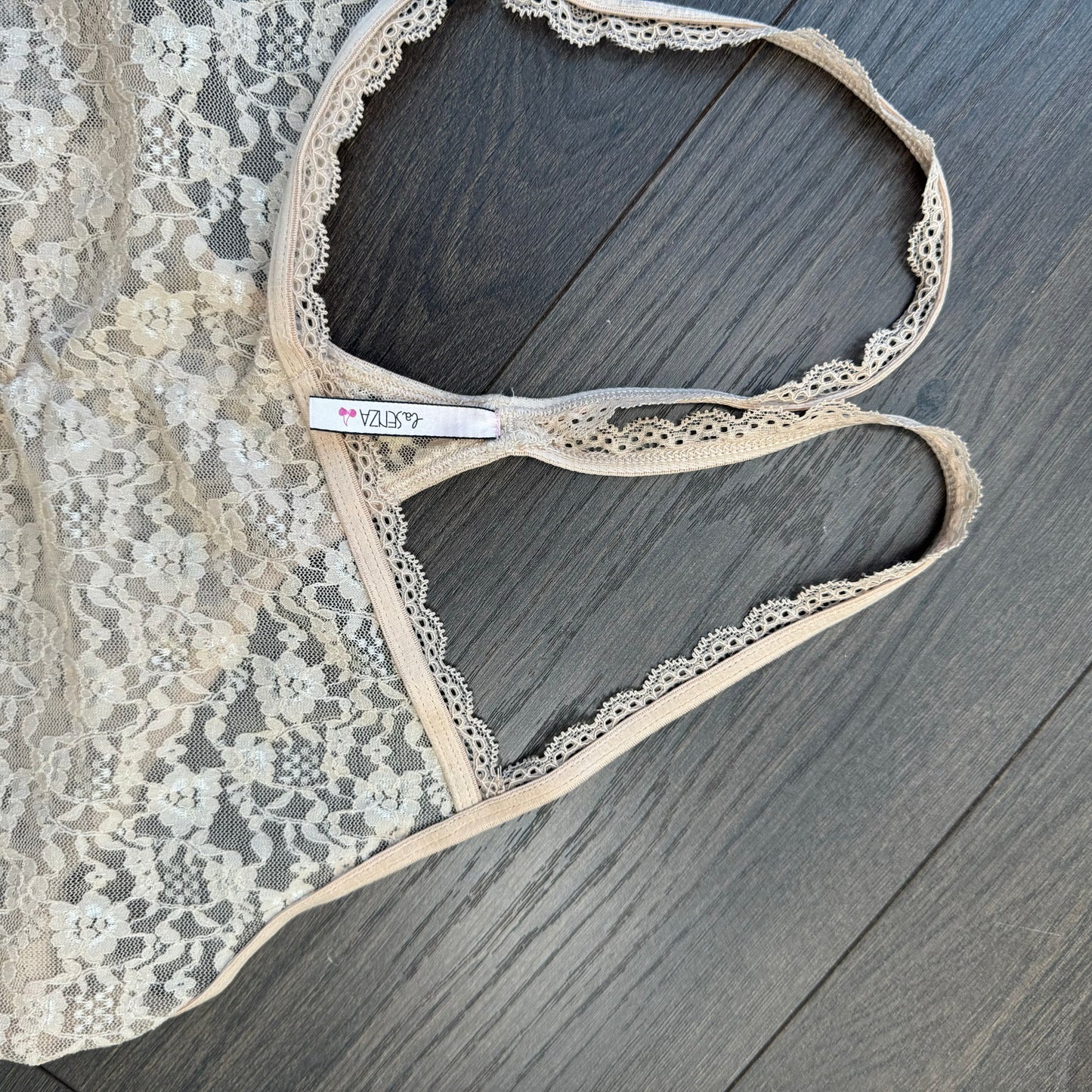 Pink Lace Racer Back Tank Top