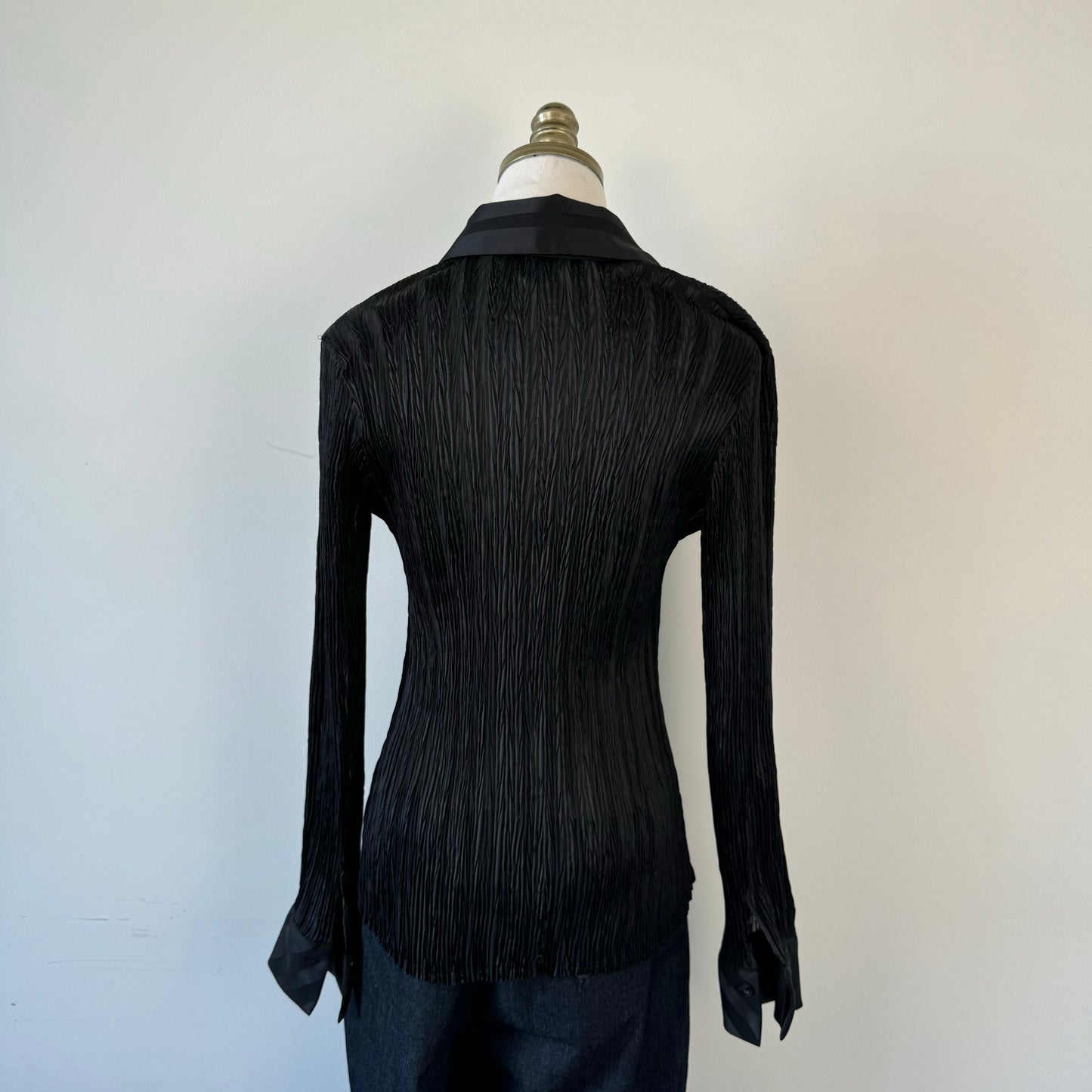 Vintage Pleated Button Up Shirt