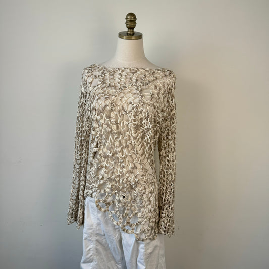 Crochet Handmade Soft Knit Asymmetric Sweater