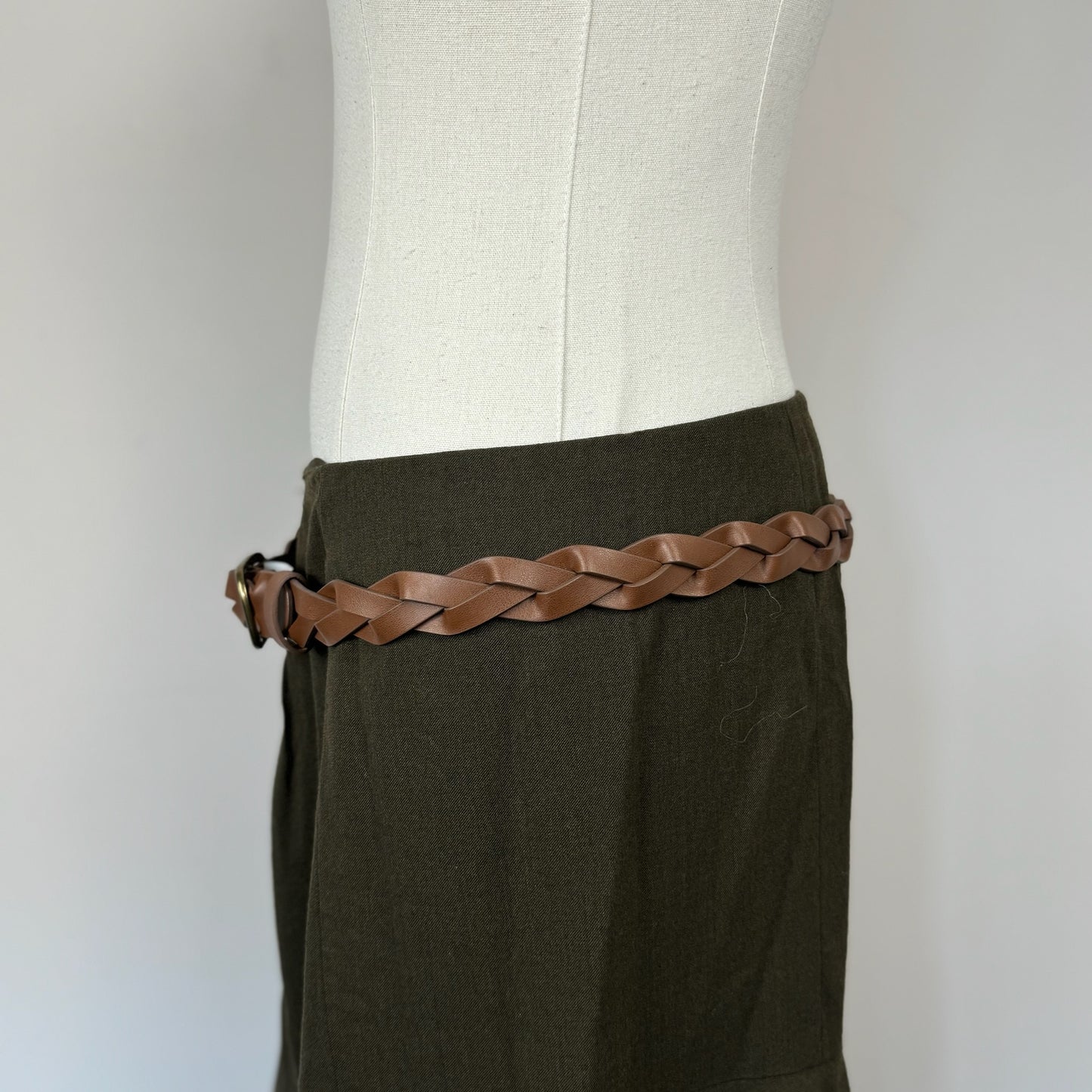 Brown Braided Leather Belt