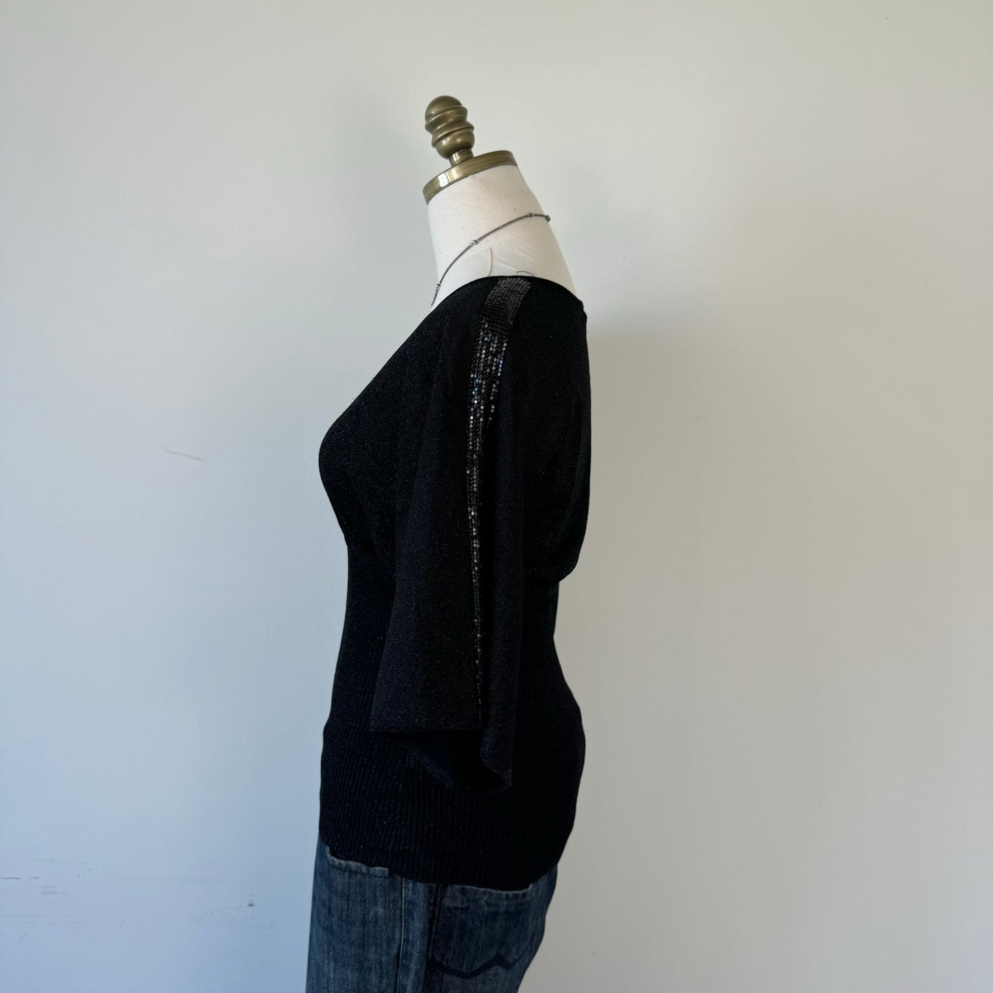 Y2K Black Knit Top