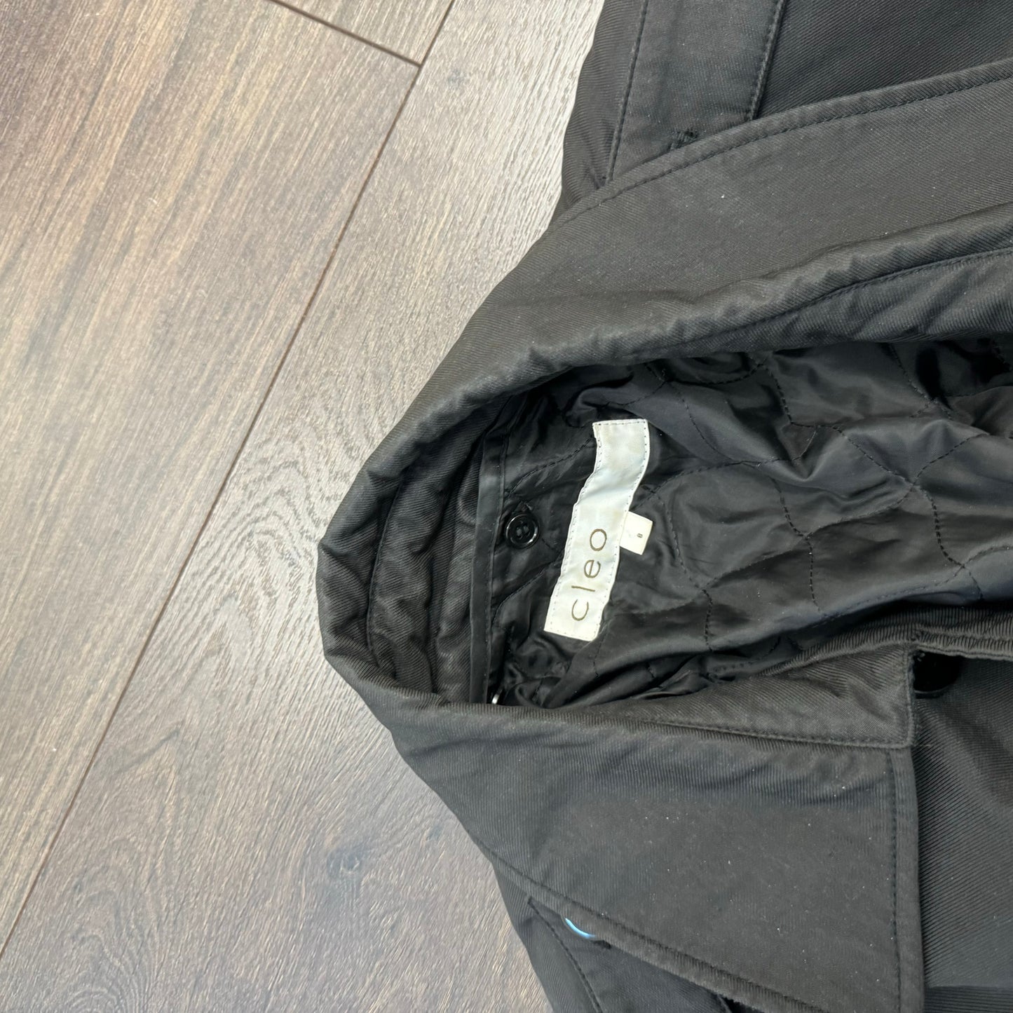 Vintage Black Double Breasted Trench Coat