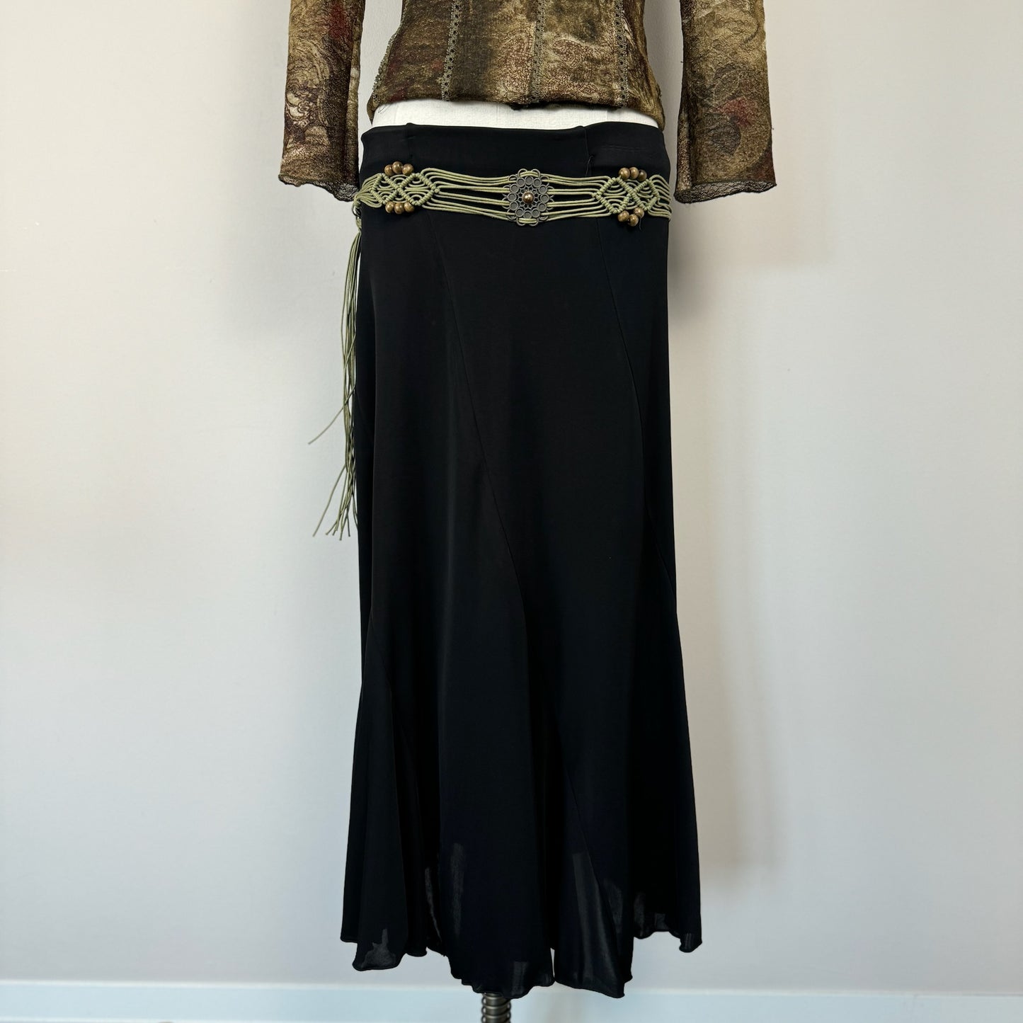 Boho Sage Green Tassle Belt