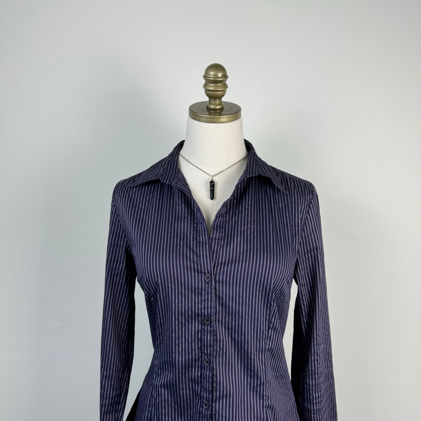 Purple Striped Button Up Shirt