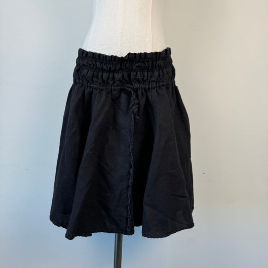 Black Ruffled Midi Skirt