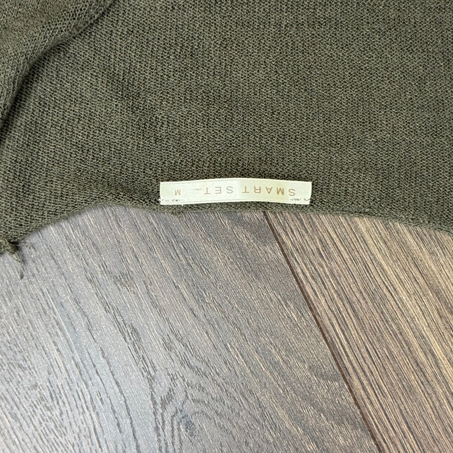 Olive Green Thin Knit Fitted Long Sleeve Top