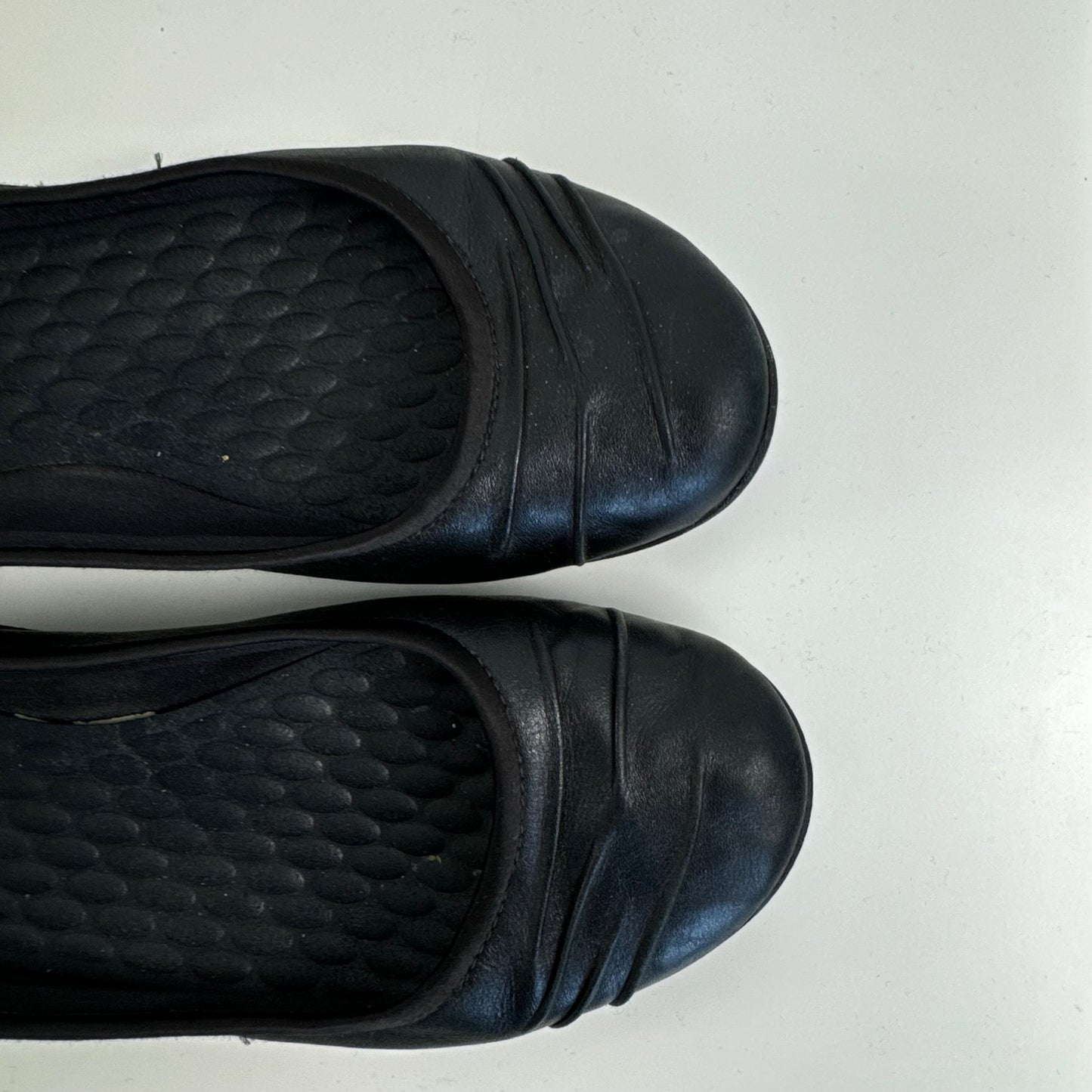 Black Leather Ballet Flats