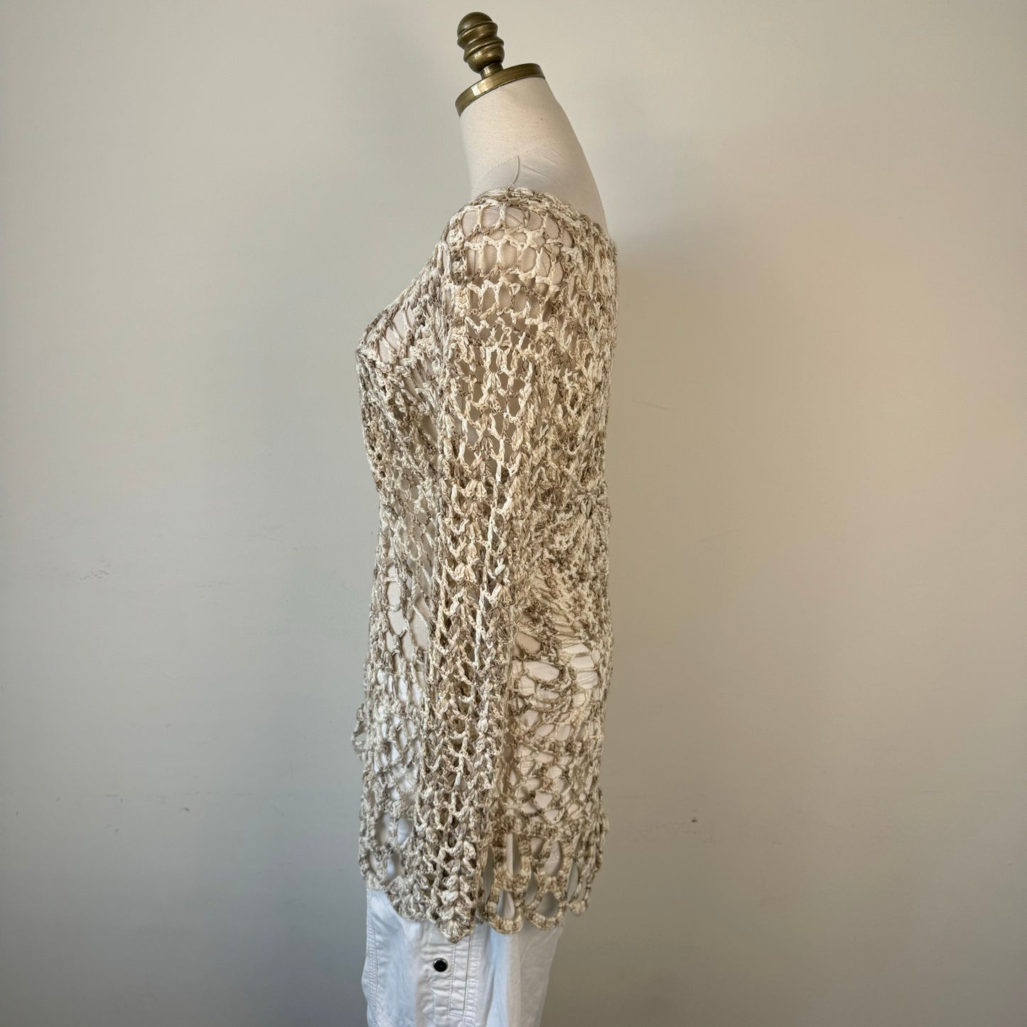 Crochet Handmade Soft Knit Asymmetric Sweater