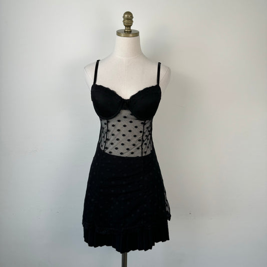 Rampage Black Mesh Babydoll Top