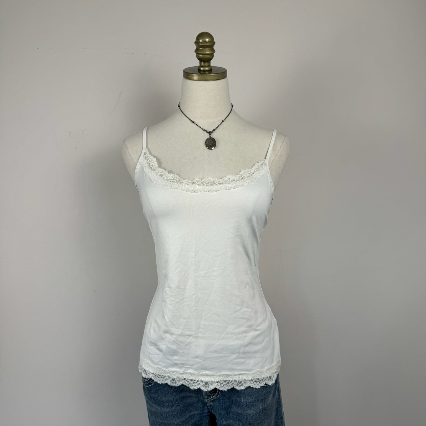 White Lace Trim Cami