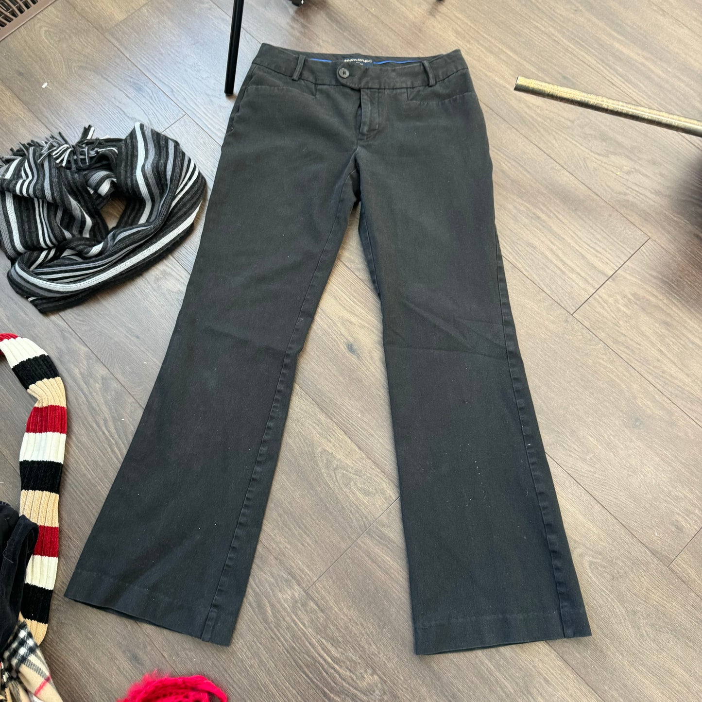 Black Office Siren Low Rise Flared Trousers