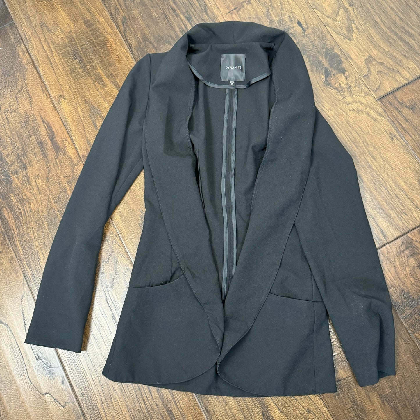 Black Fitted Open Front Blazer
