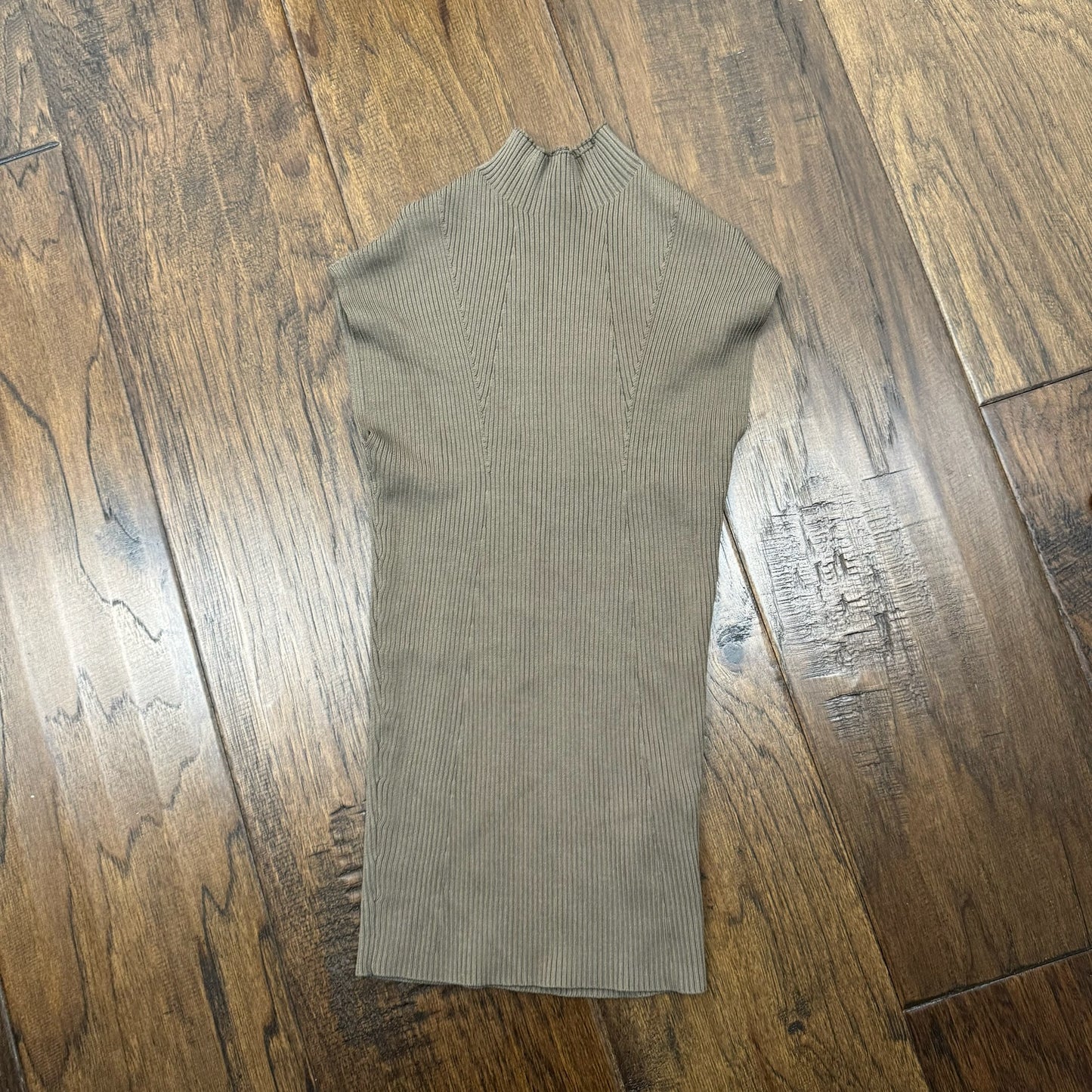 Mock Neck Fitted Ribbed Knit Top
