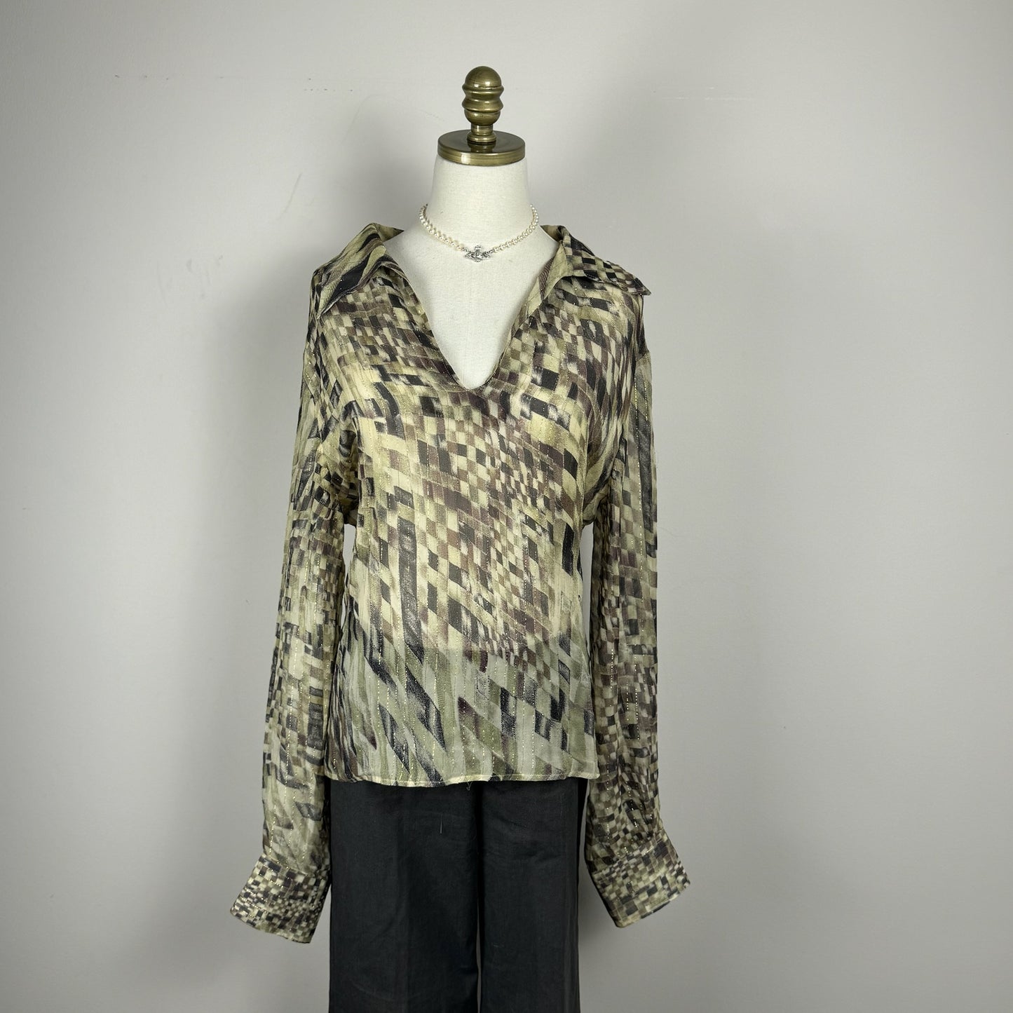 Vintage Roberto Cavalli Geometric Print Blouse