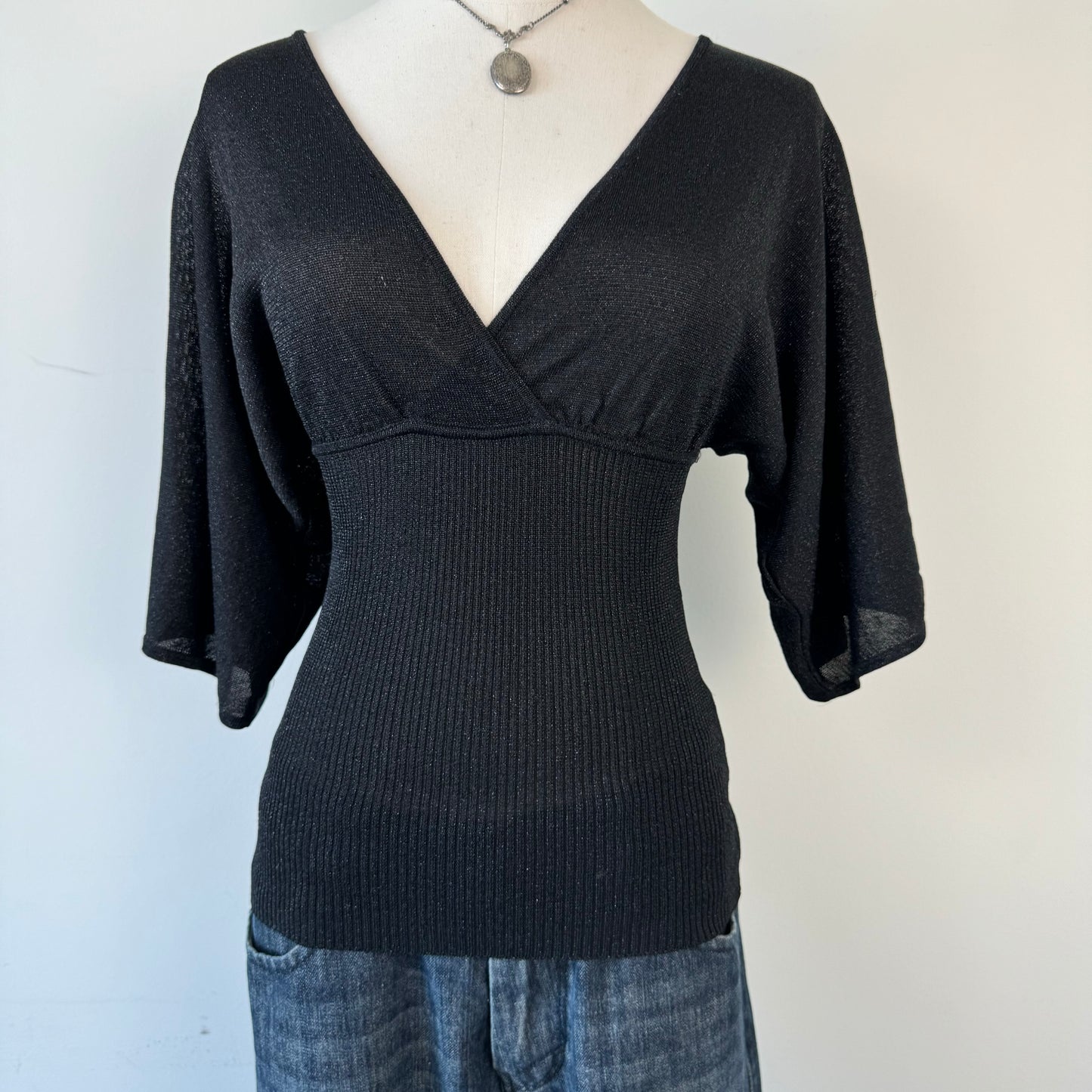 Y2K Black Knit Top