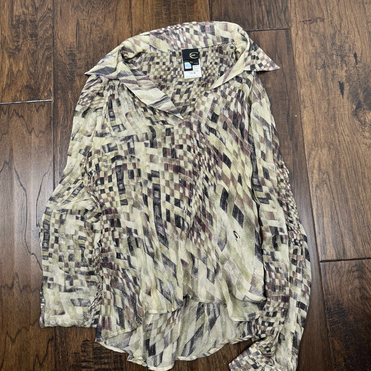 Vintage Roberto Cavalli Geometric Print Blouse