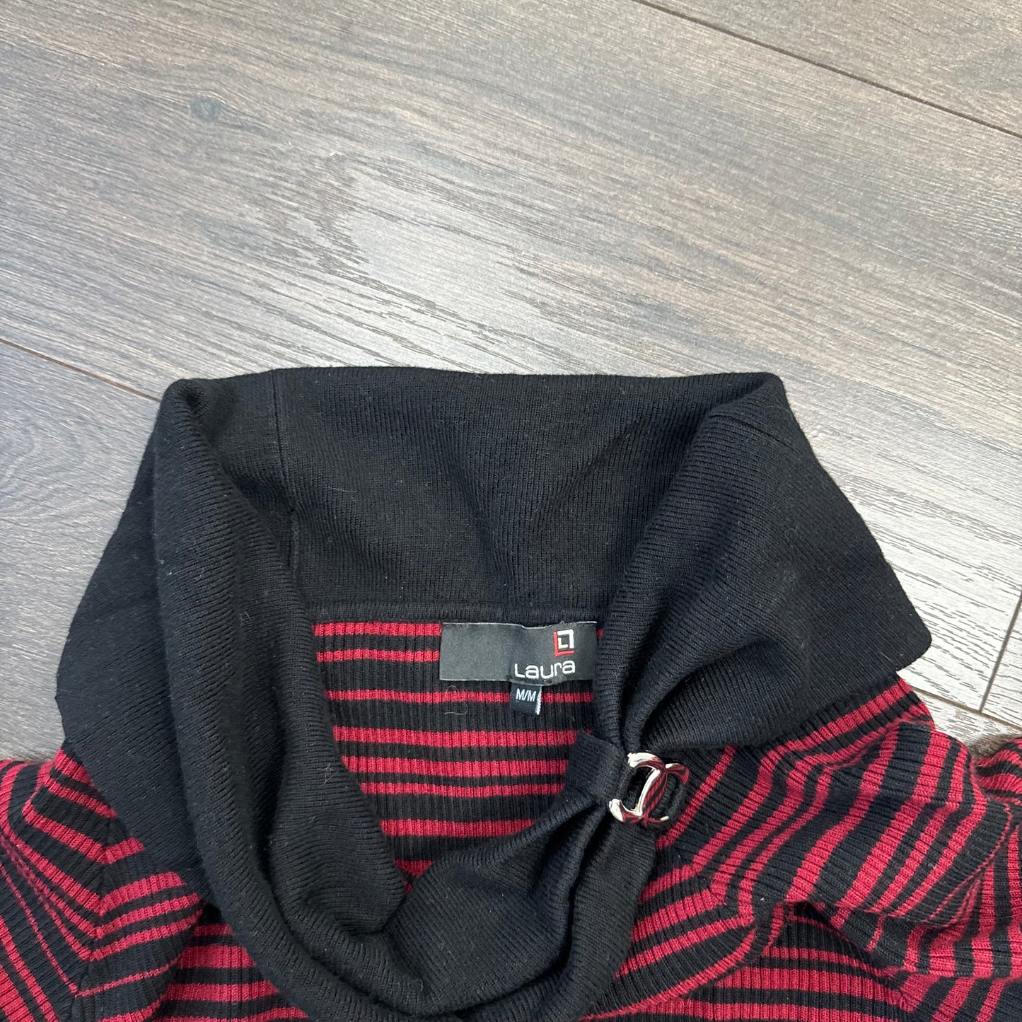 Striped Off Shoulder Fitted Sweater