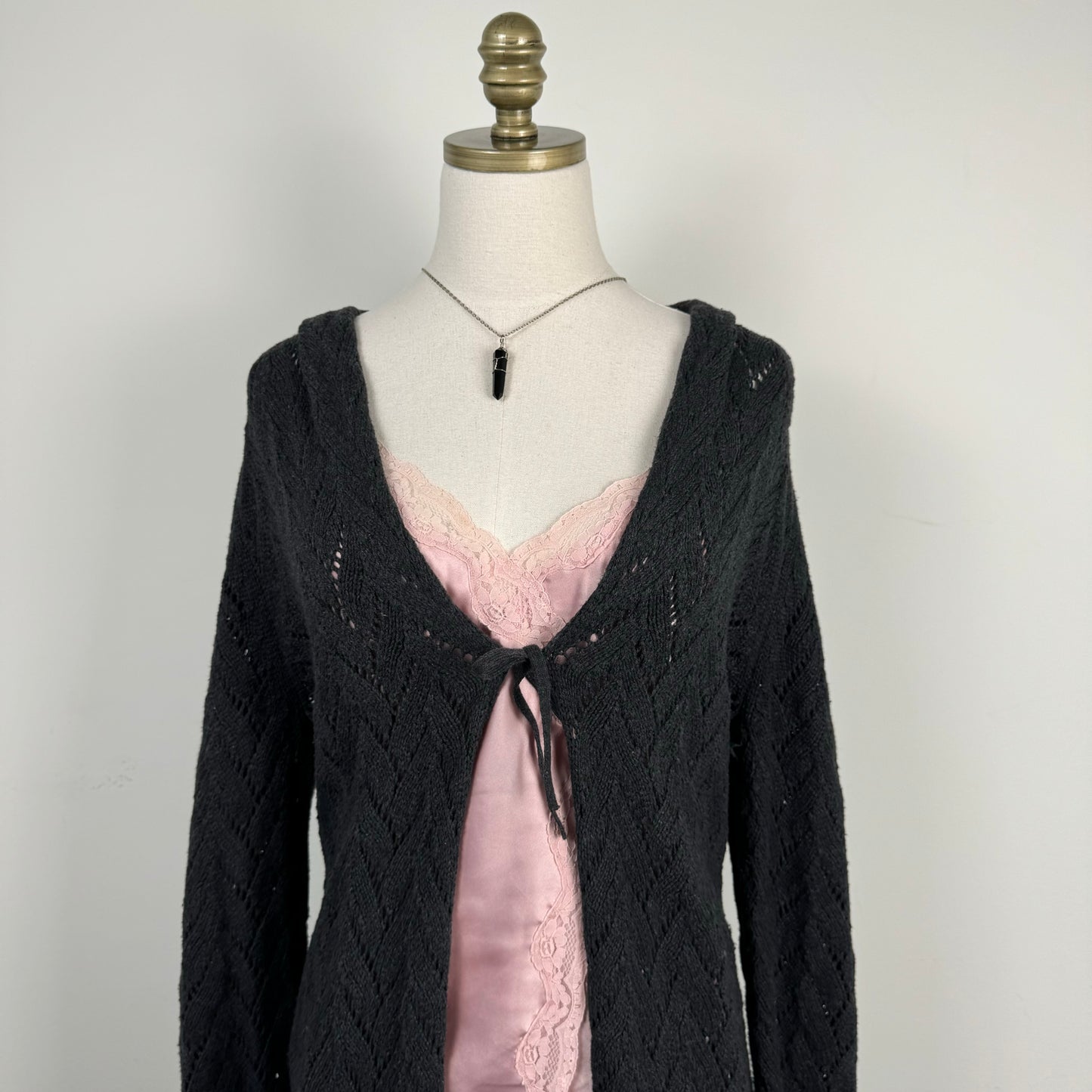 Open Front Tie Up Maxi Cardigan