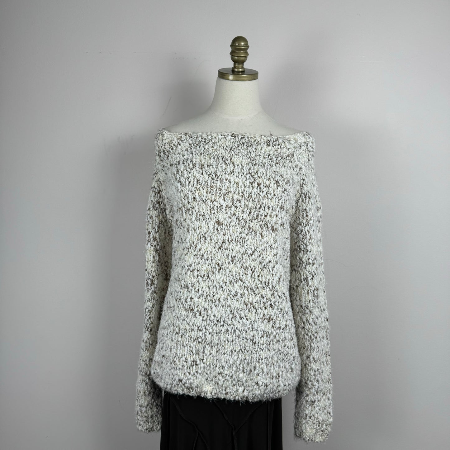 Off The Shoulder Oatmeal Sweater