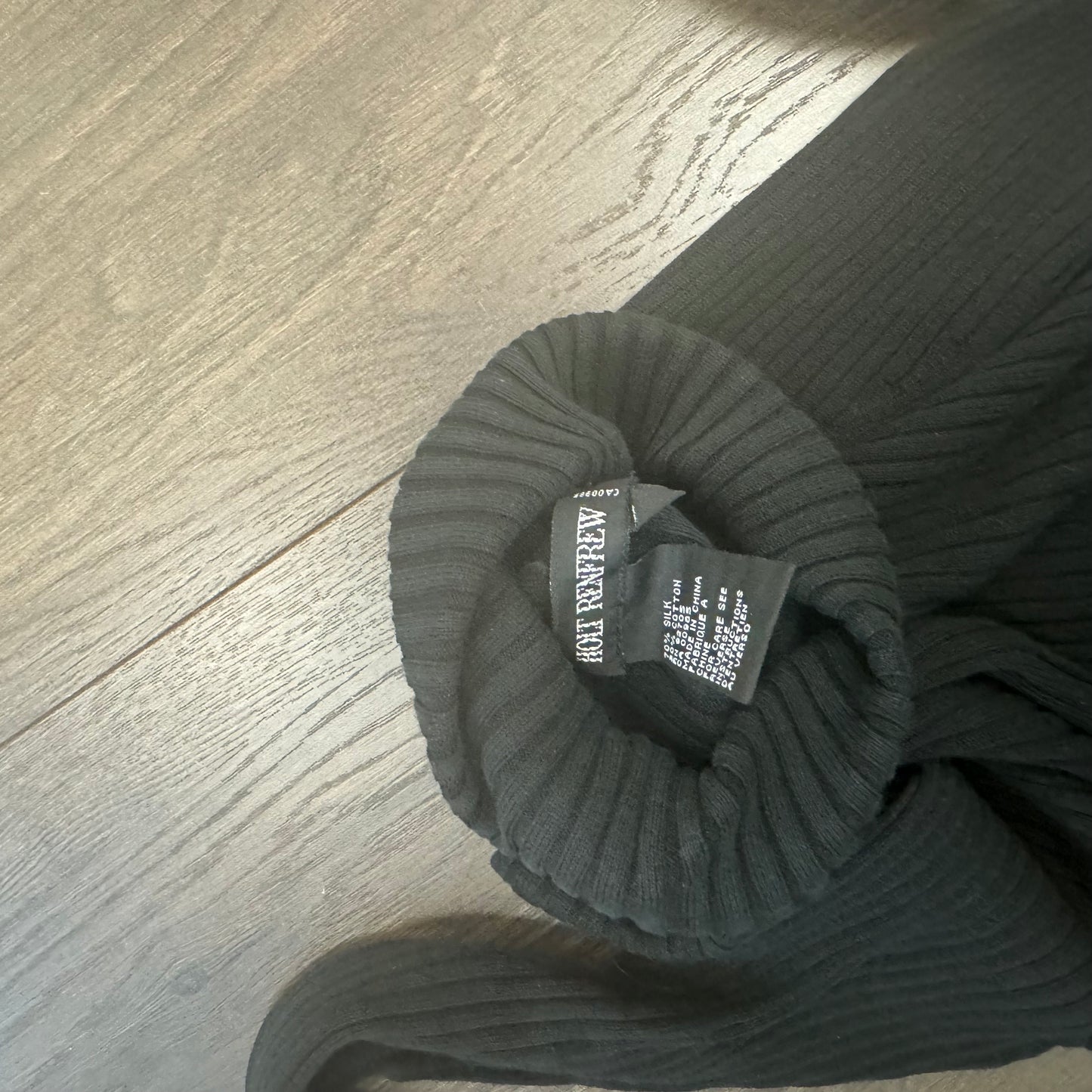 Silk Cotton Blend Fitted Turtleneck Sweater