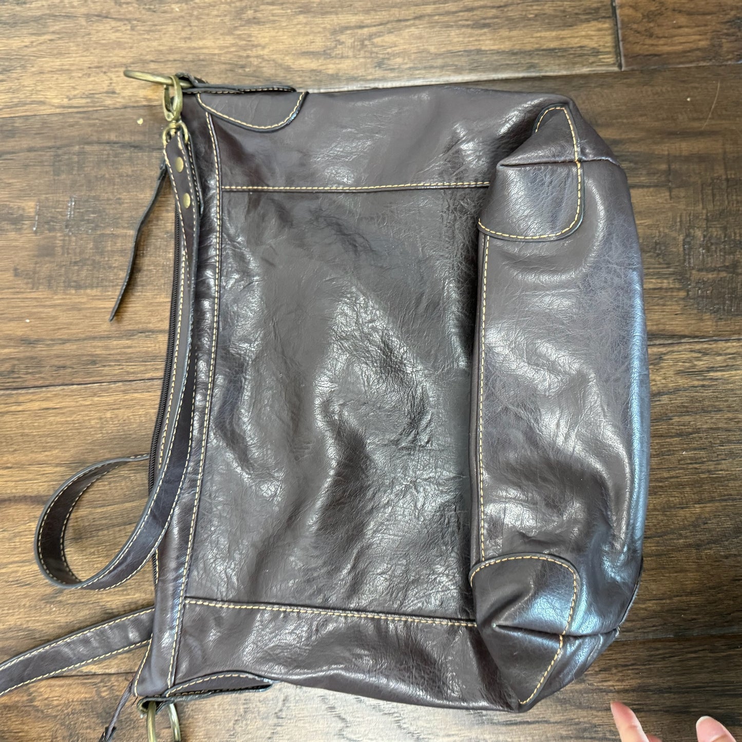 Vintage Brown Leather Crossbody Bag