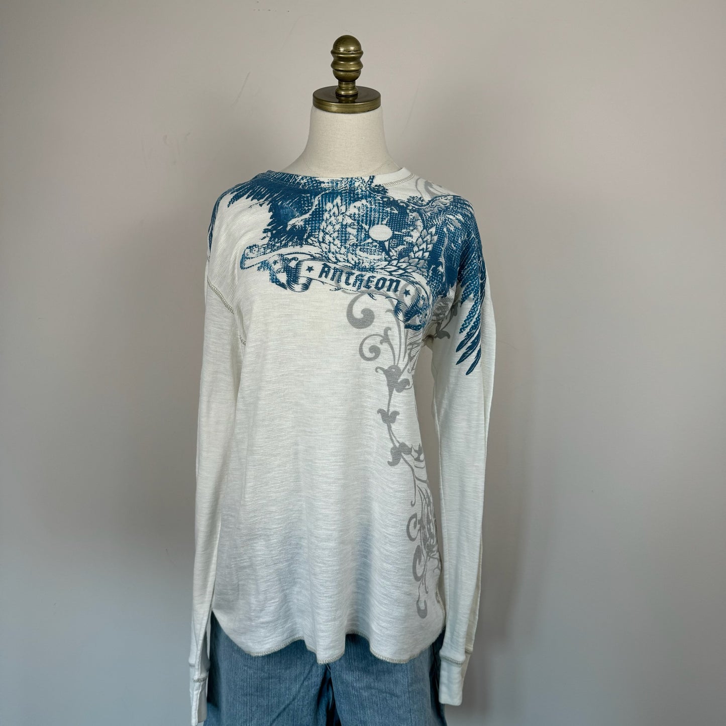 Y2K Grunge Oversized Waffle Knit Top