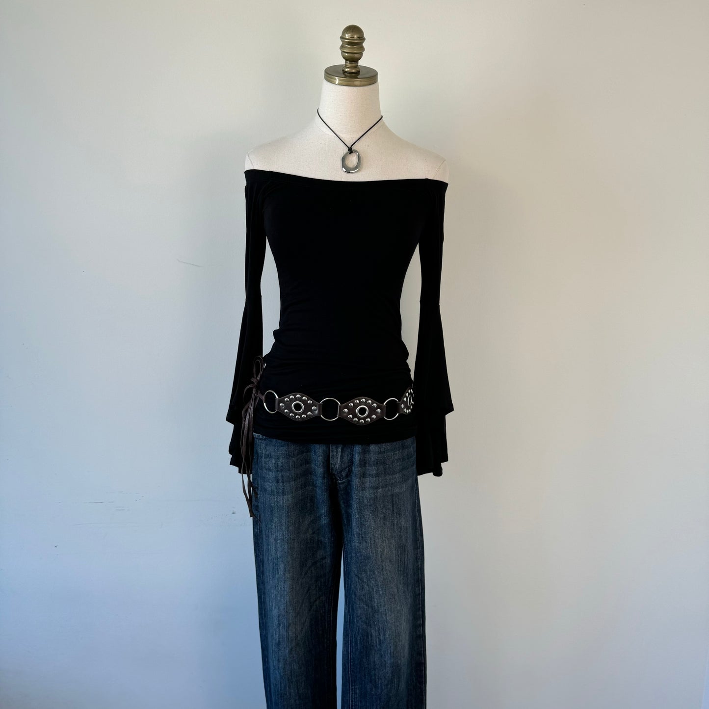Boho Brown Tassle Studded Belt