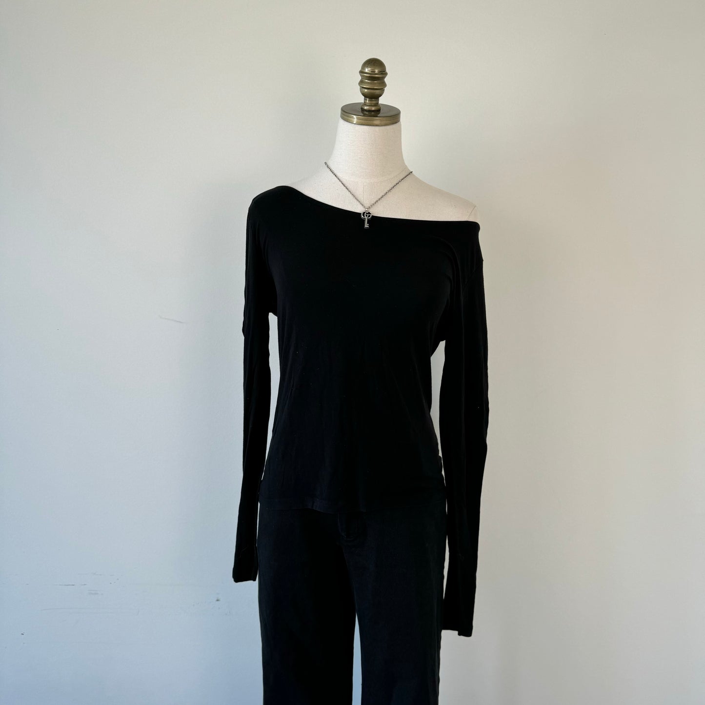 Sarah Pacini Black Off Shoulder Top