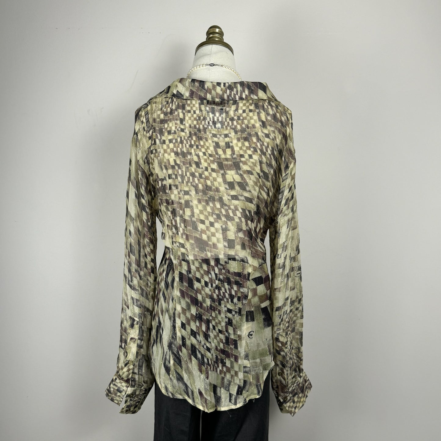 Vintage Roberto Cavalli Geometric Print Blouse