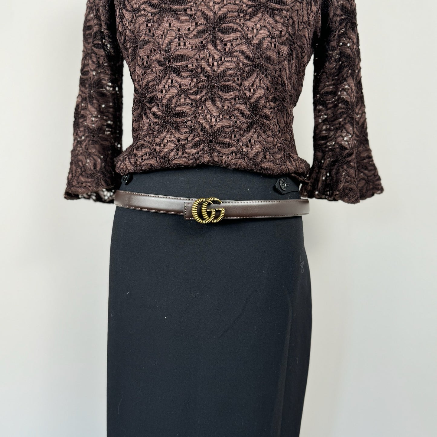 Gucci Lookalike Brown Leather Belt