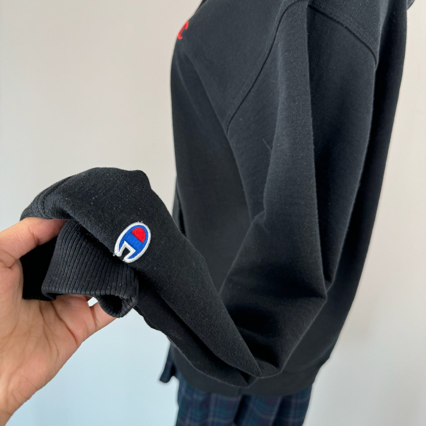 Champions Black Oversized Hoodie