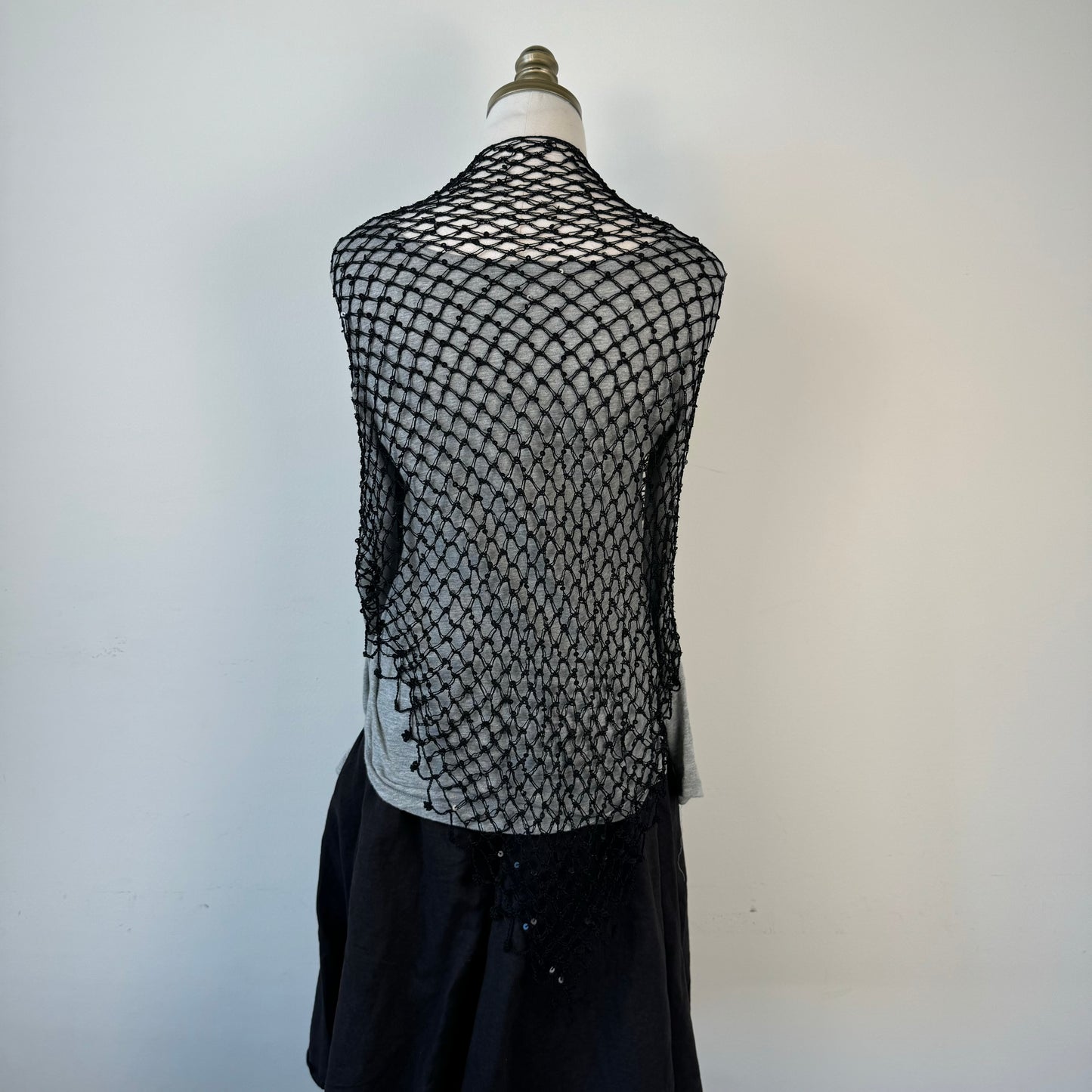 Black Knit Skinny Scarf