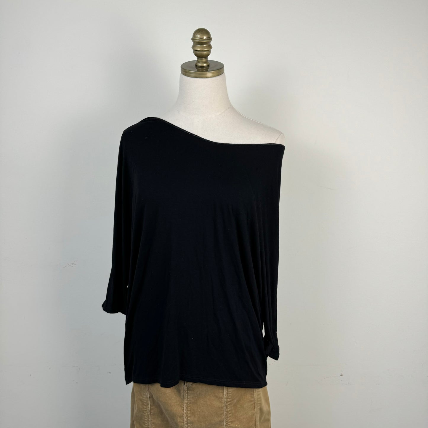 Black Slinky Off Shoulder Dolman Top