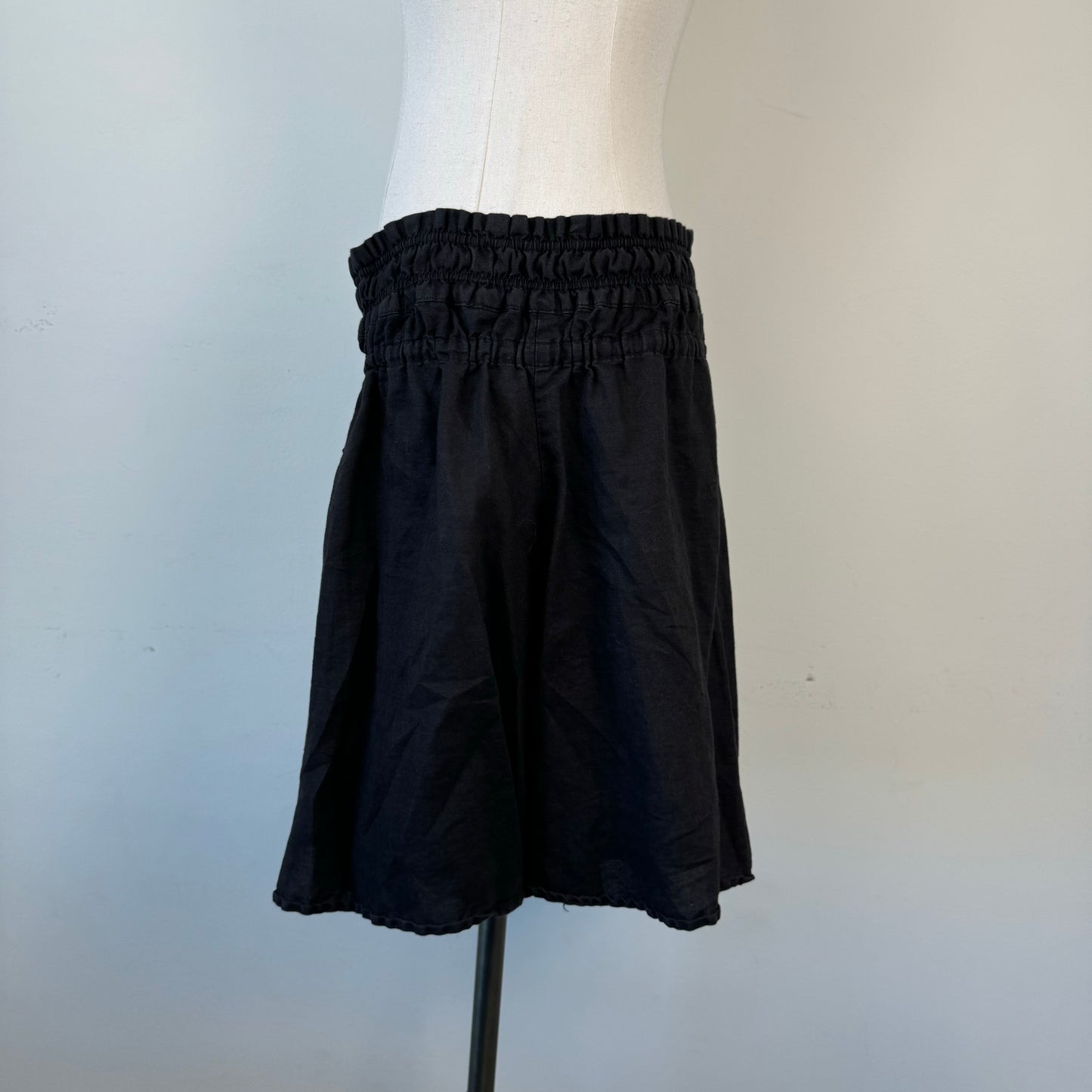 Black Ruffled Midi Skirt