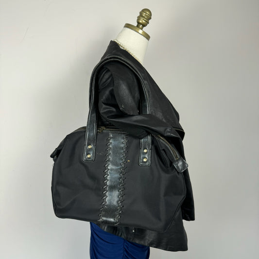 Western Gold Studded Black Shoulder Bag