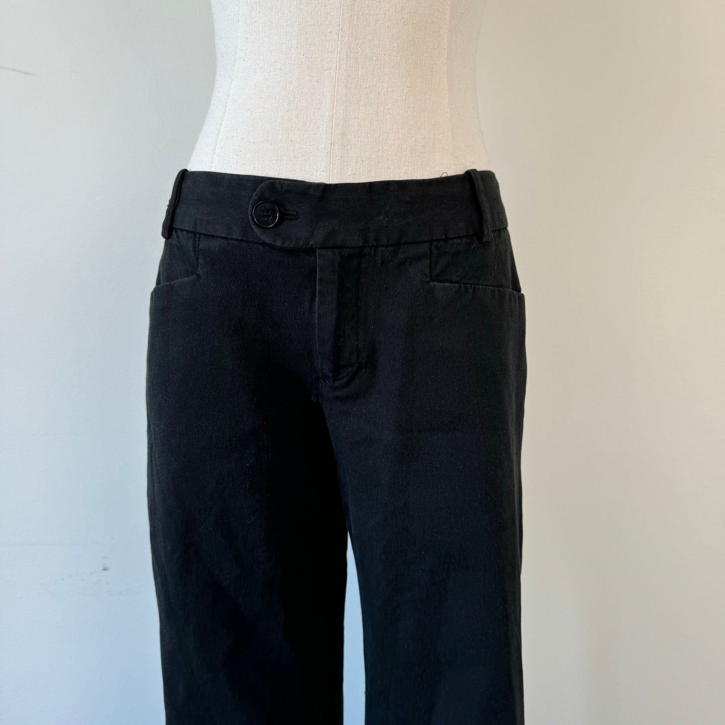 Black Low Rise Office Siren Trousers