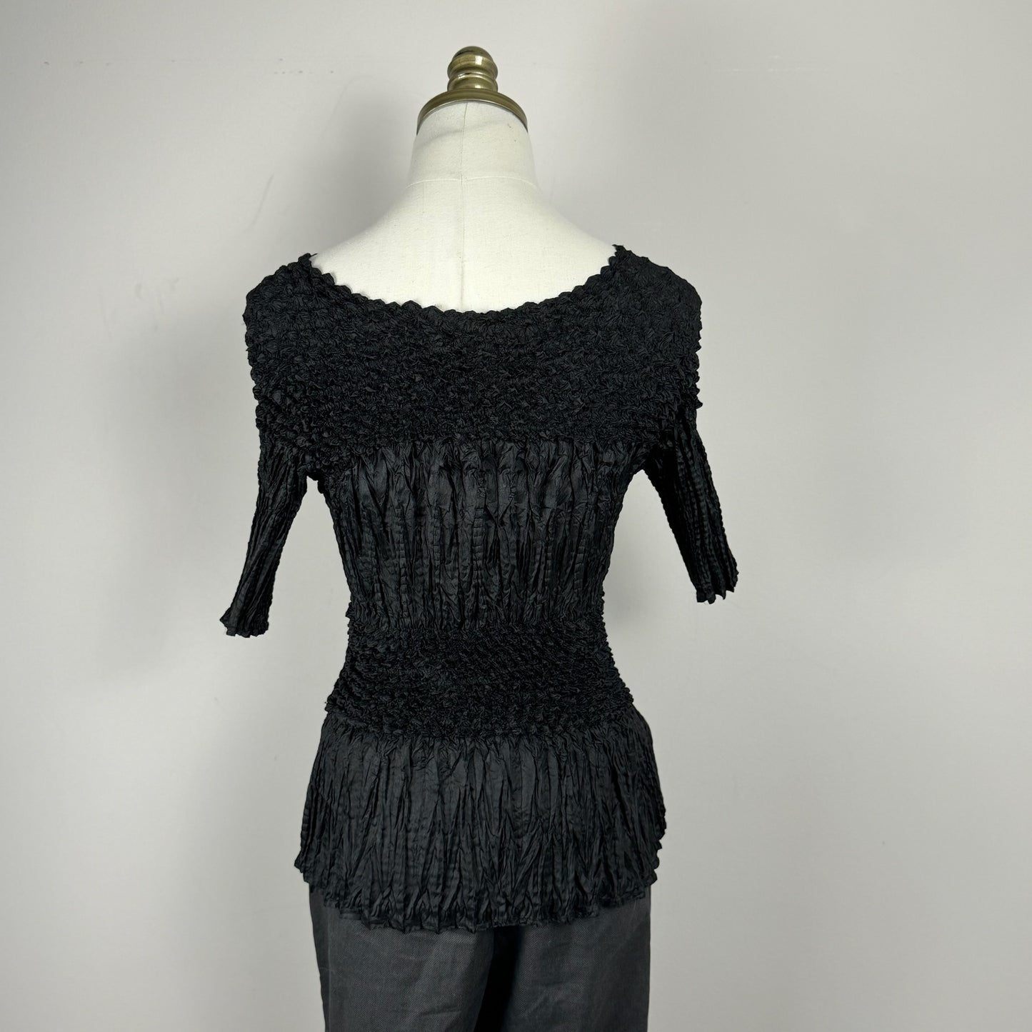 Vintage Black Textured Top