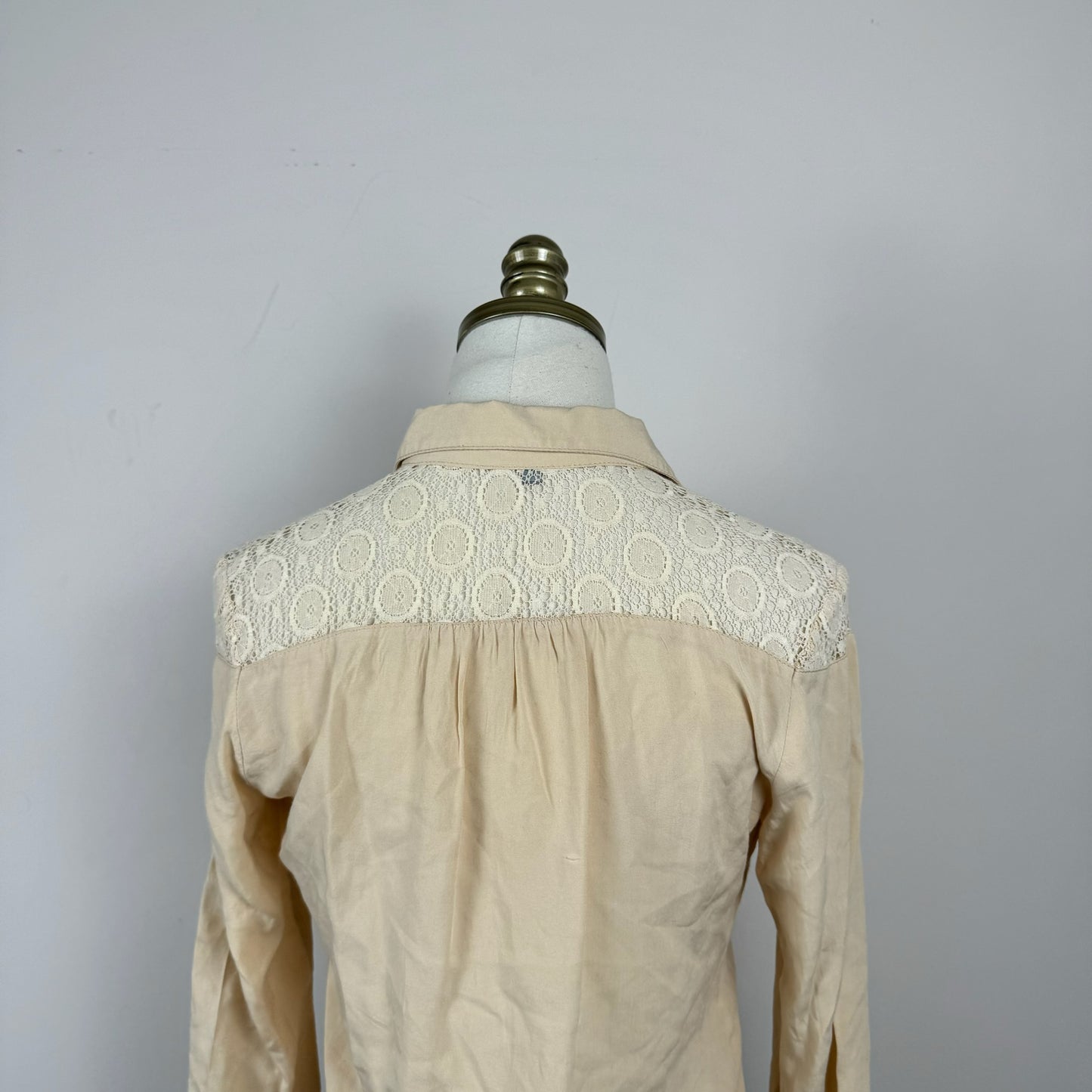 Charlotte Russe Lace Detail Button Up Shirt