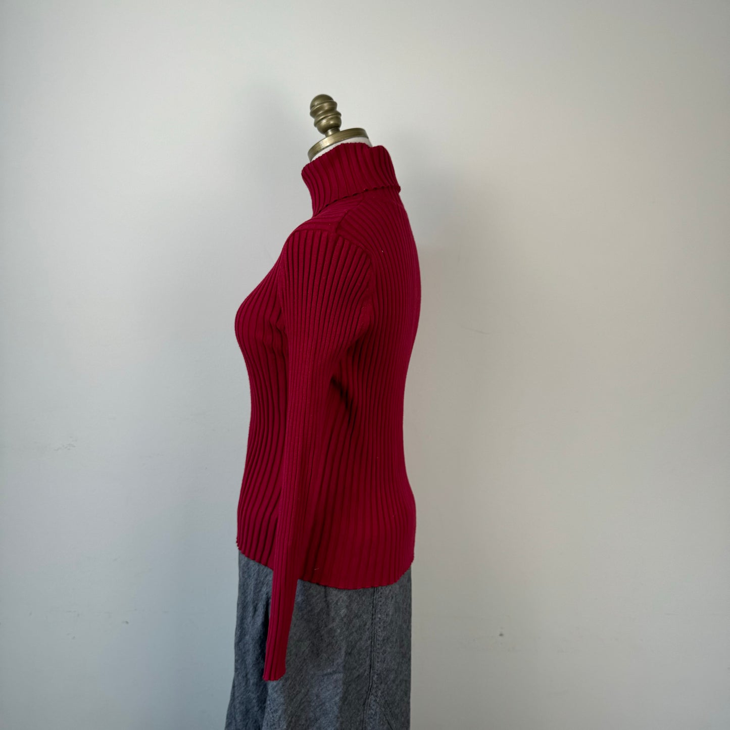 Red Fitted Turtleneck Sweater