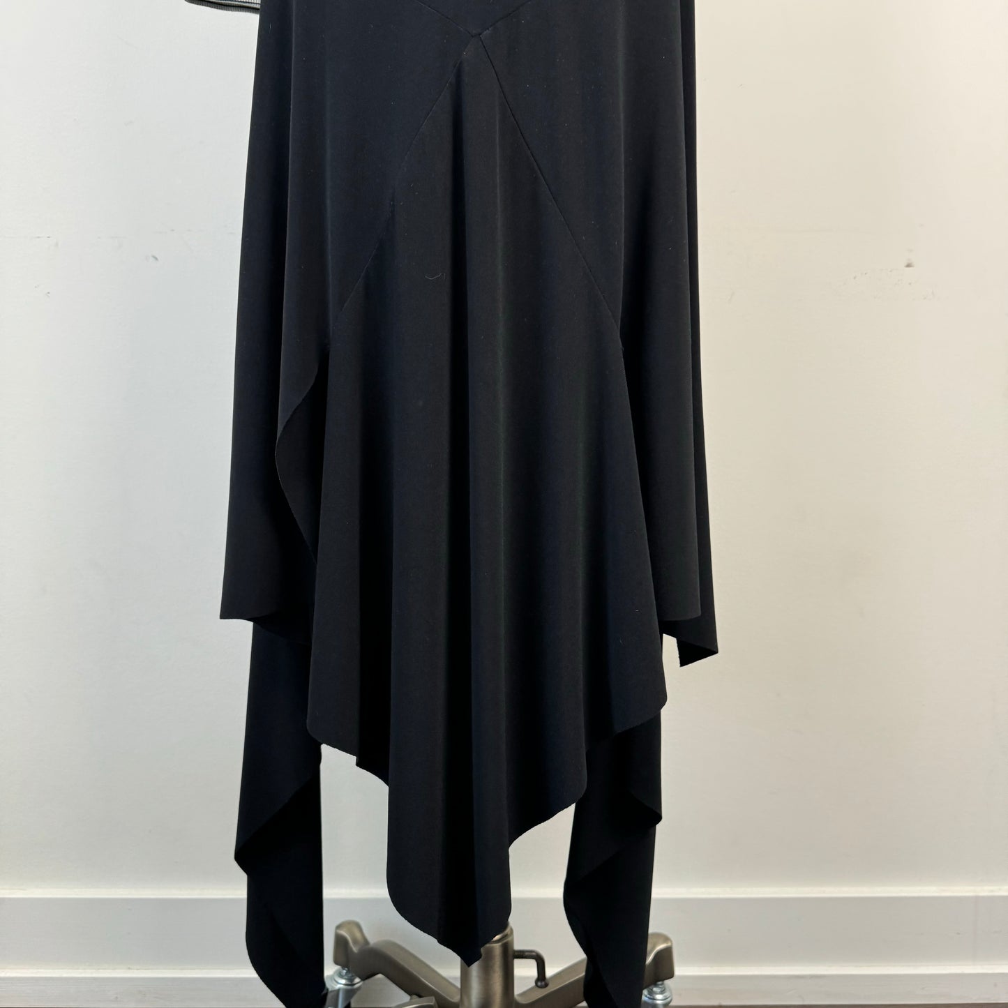 Vintage Black Asymmetric Midi Skirt